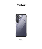 Galaxy S24 Case | Fusion Bold - Black Samsung Galaxy S24 phone case with a clear back and black protective frame.