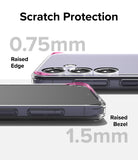 Galaxy S24 Case | Fusion - Clear phone case showing 0.75mm raised camera edges and 1.5mm raised screen bezels for protection.