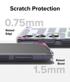 Galaxy S24 Case | Fusion Design - Close-up of phone case showing 0.75mm raised edge and 1.5mm raised bezel for scratch protection.