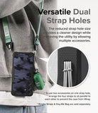 Galaxy S24 Case | Fusion-X - A phone case with dual strap holes holding a green lanyard and a small accessory bag.