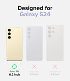 Galaxy S24 Case | Silicone Magnetic - Comparison chart showing compatibility for the 6.2-inch Galaxy S24 model only.