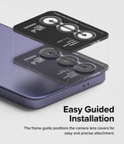Galaxy S24 Plus Lens Protector | Camera Lens Frame Glass - Galaxy S24 Plus Lens Protector - A frame guide aligning tempered glass covers onto a purple smartphone camera array.