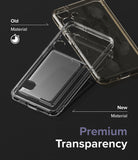 Galaxy S24 Plus Case | Fusion Card - Comparison of a yellowed old phone case and a clear new premium material case.