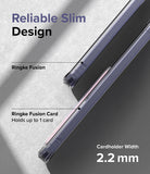 Galaxy S24 Plus Case | Fusion Card - Side-by-side view of clear phone cases showing a 2.2mm slim cardholder design.