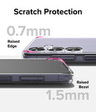 Galaxy S24 Plus Case | Fusion - Clear phone case showing 0.7mm raised camera edges and 1.5mm raised screen bezels for protection.