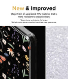 Galaxy S24 Plus Case | Fusion Design - Close-up of a floral phone case with upgraded, clear, anti-yellowing TPU material.