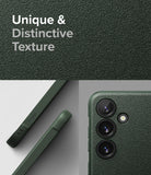 Galaxy S24 Case | Onyx - Dark green phone case with a textured, pebbled finish and detailed views of the camera and side.