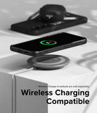 Galaxy S24 Case | Onyx Design - Black phone case on a wireless charging pad showing a 70% battery charge icon on screen.