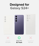 Galaxy S24 Plus Case | Onyx - Comparison chart showing Galaxy S24+ is the correct 6.7-inch fit, while S24 and Ultra are not.