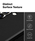 Galaxy S25 FE Case | Onyx - Black textured phone case with icons for non-slip grip, impact protection, and premium TPU.