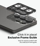 [Bundle] Galaxy S25 Ultra | Fusion Magnetic - Galaxy S25 Ultra | Fusion Magnetic - Tempered glass lens protector aligning over Galaxy S25 Ultra cameras using a frame guide.