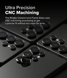 Galaxy S25 Ultra | Camera Lens Frame Glass - Black camera lens protectors being applied to a smartphone camera array.
