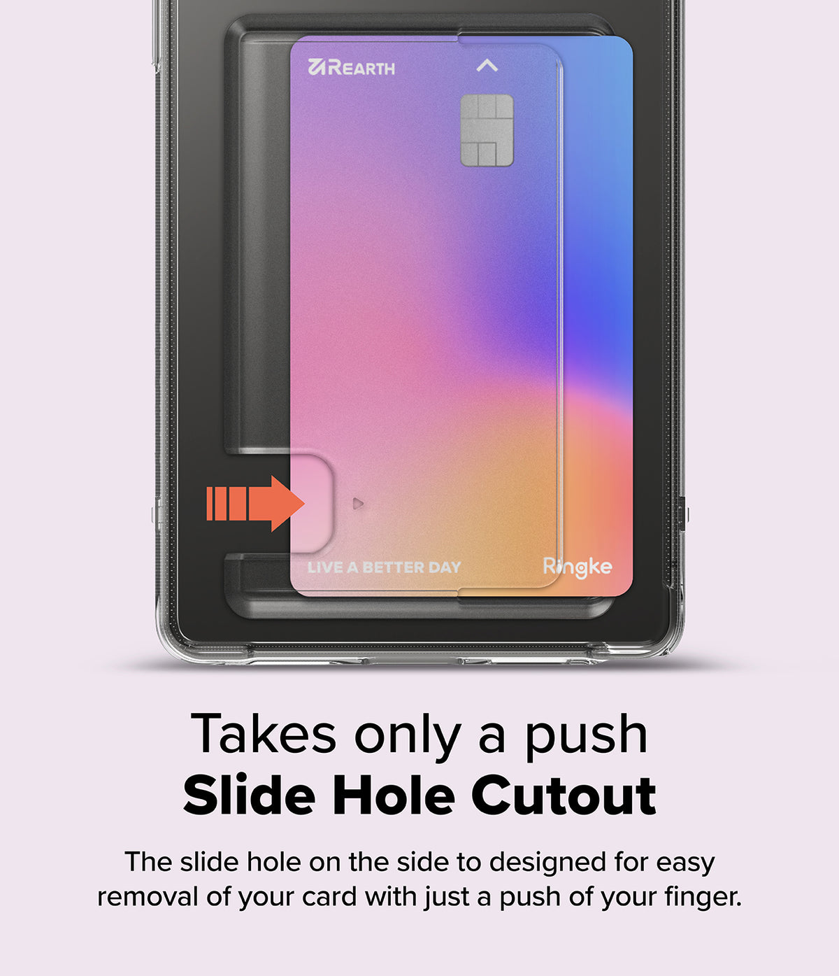 Galaxy S25 Ultra Case | Fusion Card - A phone case with a card slot featuring a slide hole cutout for easy card removal.