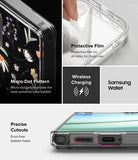 Galaxy S25 Ultra Case | Fusion Design [Dry Flowers] - Features showing floral case, protective film, and port cutouts.
