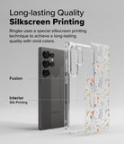 Galaxy S25 Ultra Case | Fusion Design [Dry Flowers] - Exploded view of a phone case with floral print and interior silk printing.