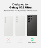 Galaxy S25 Ultra Case | Fusion Design [Seoul] - Comparison chart showing Galaxy S25, S25+, and S25 Ultra with a checkmark.