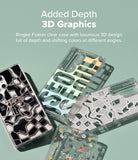 Galaxy S25 Ultra Case | Fusion Design [Seoul] - Four clear phone cases featuring Seoul map and floral 3D graphic designs.