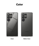 Galaxy S25 Ultra Case | Fusion Matte - Comparison of a clear and a matte clear phone case on Galaxy S25 Ultra devices.