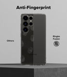 Galaxy S25 Ultra Case | Fusion Matte - Split screen comparing a fingerprint-smudged phone case to a clean Ringke Fusion case.