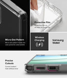 Galaxy S25 Ultra Case | Fusion Matte - Features showing micro-dot pattern, protective film, wireless charging, and precise cutouts.