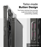 Galaxy S25 Ultra Case | Fusion Magnetic - Close-up of clear phone case buttons with notched, tactile design details.