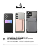 Galaxy S25 Ultra Case | Fusion Magnetic - Three phones with magnetic cardholders showing potential camera obstruction.