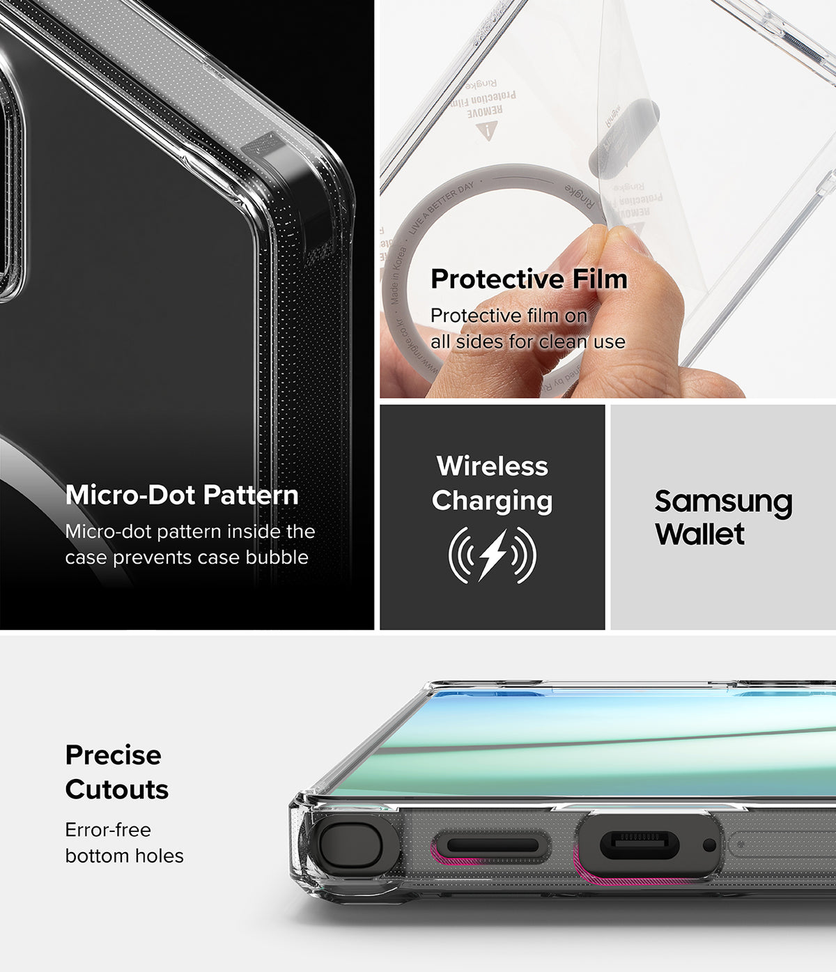 Galaxy S25 Ultra Case | Fusion Magnetic Matte - Features protective film, micro-dot pattern, wireless charging, and precise cutouts.