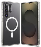 Galaxy S25 Ultra Case | Fusion Magnetic Matte - Clear phone case with magnetic ring on back and front screen view.