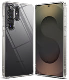 Galaxy S25 Ultra Case | Fusion - Clear protective case shown from back and front angles on a Galaxy S25 Ultra smartphone.