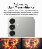 Galaxy S25 | Camera Lens Frame Glass - Comparison showing clearer fire imagery through Ringke lens glass versus others.