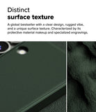 Galaxy S25 Plus Case | Onyx - Close-up of a dark green phone case showing its matte, textured surface and rugged material.