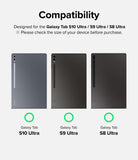 Galaxy Tab S10 Ultra / Tab S9 Ultra / Tab S8 Ultra Screen Protector | Tempered Glass - Galaxy Tab S10 Ultra / Tab S9 Ultra / Tab S8 Ultra Screen Protector - Compatibility chart for three Samsung tablets.