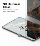 Galaxy Tab S10 Ultra / Tab S9 Ultra / Tab S8 Ultra Screen Protector | Tempered Glass - Galaxy Tab S10 Ultra / Tab S9 Ultra / Tab S8 Ultra Screen Protector - Tablet with keys and coins on 9H tempered glass.