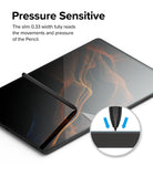 Galaxy Tab S10 Ultra / Tab S9 Ultra / Tab S8 Ultra Screen Protector | Tempered Glass - Galaxy Tab S10 Ultra / Tab S9 Ultra / Tab S8 Ultra Screen Protector - Stylus pressing on tablet screen with zoom inset.