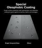 Galaxy Tab S10 Ultra / Tab S9 Ultra / Tab S8 Ultra Screen Protector | Tempered Glass - Galaxy Tab S10 Ultra / Tab S9 Ultra / Tab S8 Ultra Screen Protector - Comparison of water beading on screen protector.