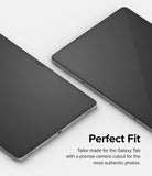 Galaxy Tab S10 Plus / Tab S9 Plus / Tab S8 Plus / Tab S7 Plus / Tab S7 FE | Invisible Defender Glass - Invisible Defender Glass - Two tablets angled to show a screen protector with a precise camera cutout on a white background.