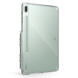 Galaxy Tab S7 FE Case | Fusion - Clear protective case on a light green tablet with an integrated S Pen holder.
