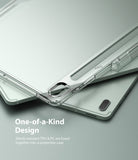 Galaxy Tab S7 FE Case | Fusion - Clear protective case on a light green tablet with a dedicated S Pen storage slot.