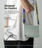 Galaxy Tab S7 FE Case | Fusion - Tablet in clear case worn with a colorful shoulder strap, showing integrated strap holes.