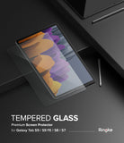 Galaxy Tab S9 / Tab S9 FE / Tab S8 / Tab S7 | Invisible Defender Glass - Tempered glass screen protector on a tablet.