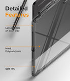 Galaxy Tab S8 Ultra Case | Fusion - Close-up of tablet case highlighting lanyard holes, hard polycarbonate, and soft TPU features.