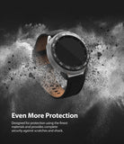 Galaxy Watch 3 41mm | Air Sports + Bezel Styling 10 - Watch with tachymeter bezel styling surrounded by dust particles.