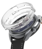 Galaxy Watch 3 41mm Case | Air Sports - A clear protective case hovering above a silver Galaxy Watch 3 with a black strap.