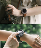 Galaxy Watch 3 41mm Case | Air Sports - Two views of a clear protective watch case worn on a Galaxy Watch 3 41mm.