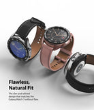 Galaxy Watch 3 (41mm) | Bezel Styling - Three Galaxy Watch 3 units with tachymeter bezels and leather straps in black and pink.