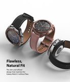Galaxy Watch 3 (41mm) | Bezel Styling - Three Galaxy Watch 3 units with different colored leather straps and metallic bezels on a white background.
