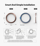 Galaxy Watch 3 (41mm) | Bezel Styling - Installation guide showing front, back, and side views with three step-by-step diagrams.