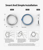 Galaxy Watch 3 (41mm) | Bezel Styling - Installation guide showing front, back, and side views of the bezel ring.