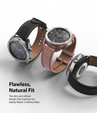 Galaxy Watch 3 (41mm) | Bezel Styling - Three Galaxy Watch 3 units with different leather straps and metallic bezels on a white background.