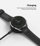 Galaxy Watch 3 (41mm) | Bezel Styling - Galaxy Watch 3 with bezel styling charging wirelessly on a puck.